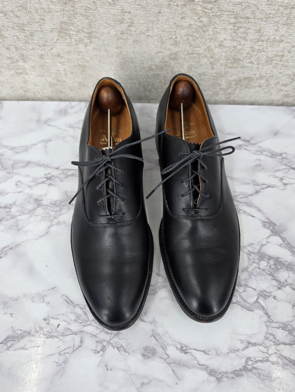 Alden 932 Plain Toe Bal Oxford Black Calf Leather Oxford Dress Shoes - Men